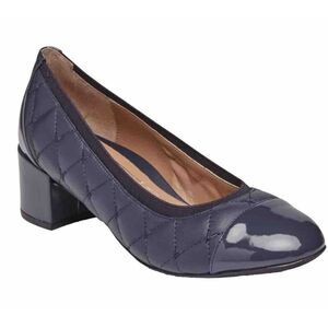 Vionic Ruby Womens Blue Leather Cap Toe‎ Quilted Comfort Heels Size 9.5